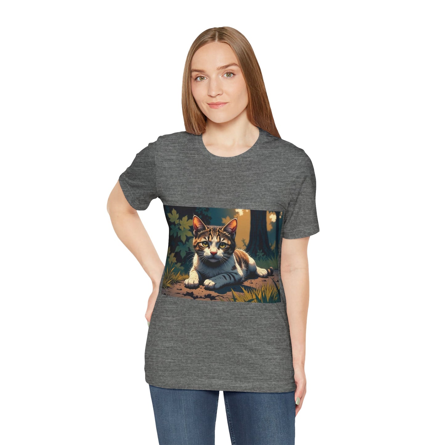 Cool Cat Graphic Tee style 2 - Unisex Jersey Short Sleeve Tee, Cat Lover Gift, Cute Cat T-Shirt, Casual Wear, Pet Owner Apparel