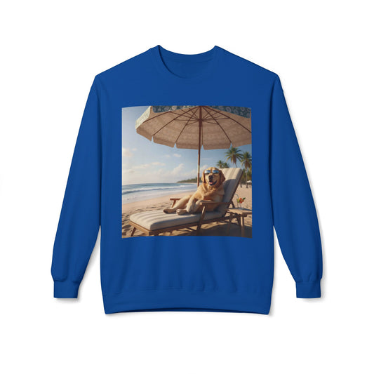 Beach Vibes Dog Graphic Unisex Crewneck Sweatshirt