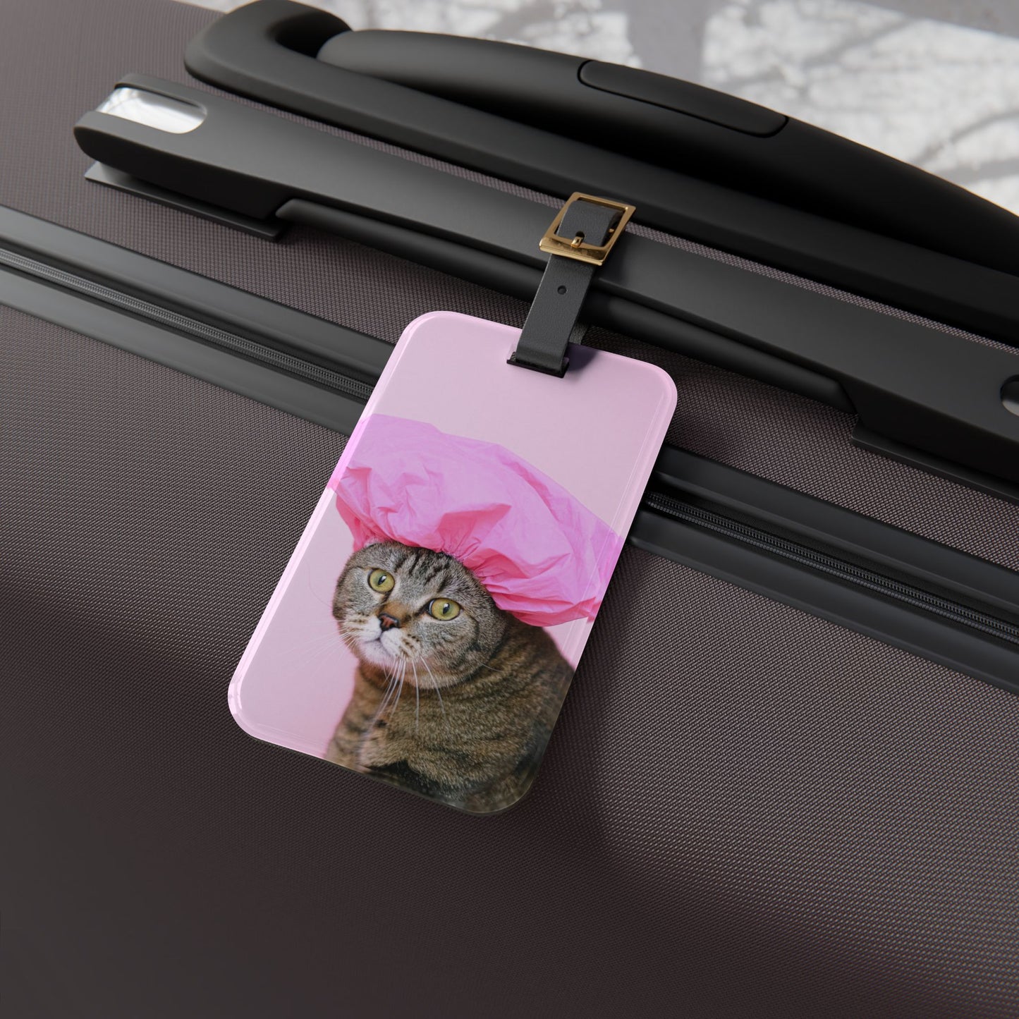 Quirky Cat Luggage Tag | Travel Accessory, Fun Gift, Pet Lover's Item, Unique Baggage Tag, Personalized Travel Essentials