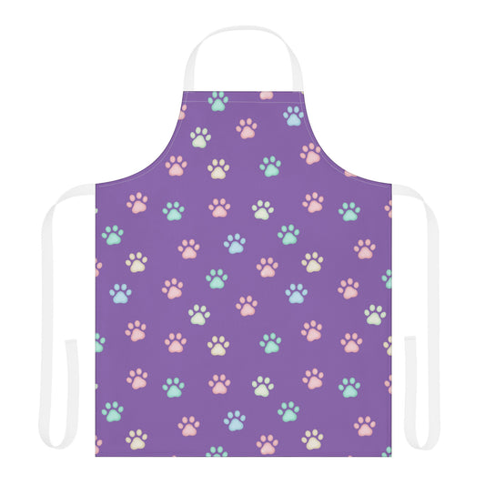 Cute Cat Paw Print 5-Color Straps Kitchen Apron