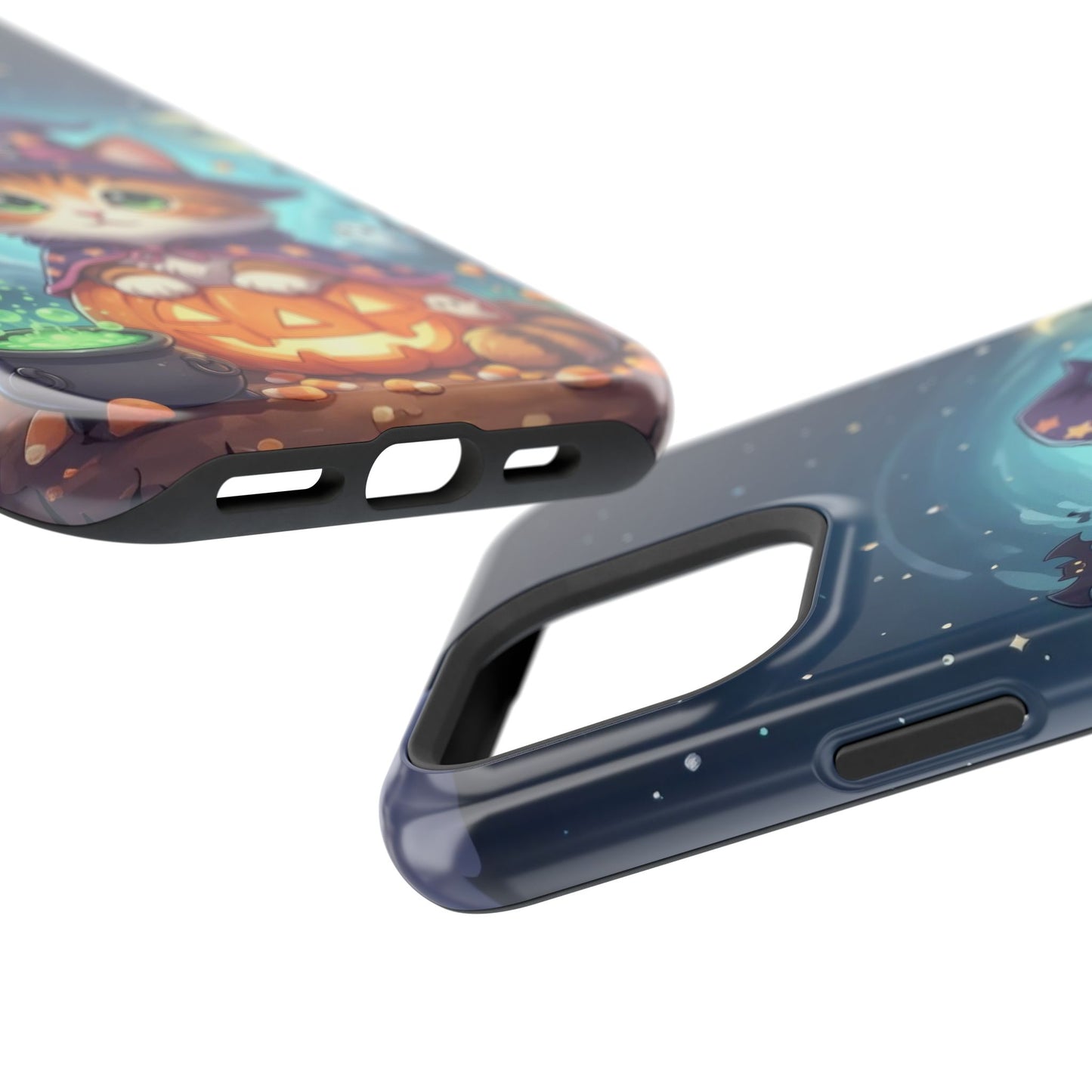 Halloween cute kitten anime style 2 Magnetic Phone Case, Cat Lover Gift, Impact-Resistant iPhone Case, Funny Pet Accessory, Unique Animal Design