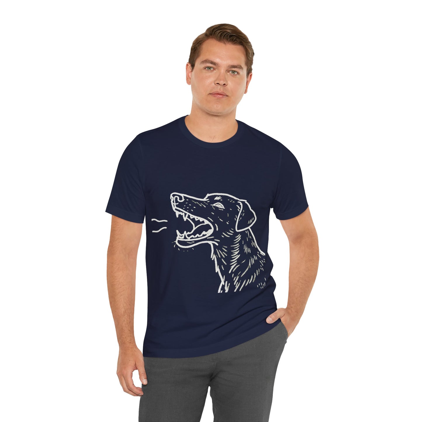Dog Lover's Unisex Short Sleeve Tee outlined style 1 | Pet Enthusiast Shirt, Gift for Dog Lovers, Animal Lovers Apparel, Casual Wear, Fun Dog Graphic T-Shirt