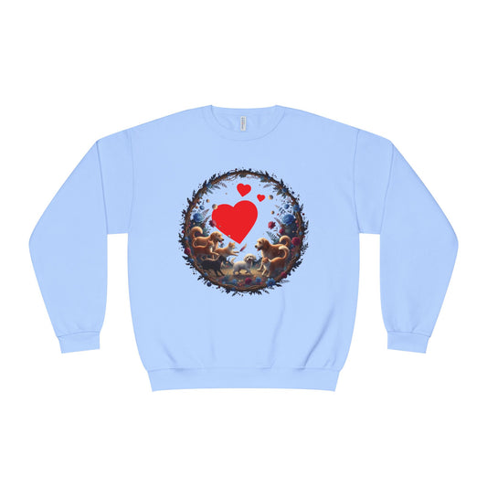 Cats & Dogs Full of Love Unisex NuBlend Crewneck Sweatshirt