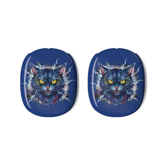Blue Mad Cat Head AirPods Max Protective Shells