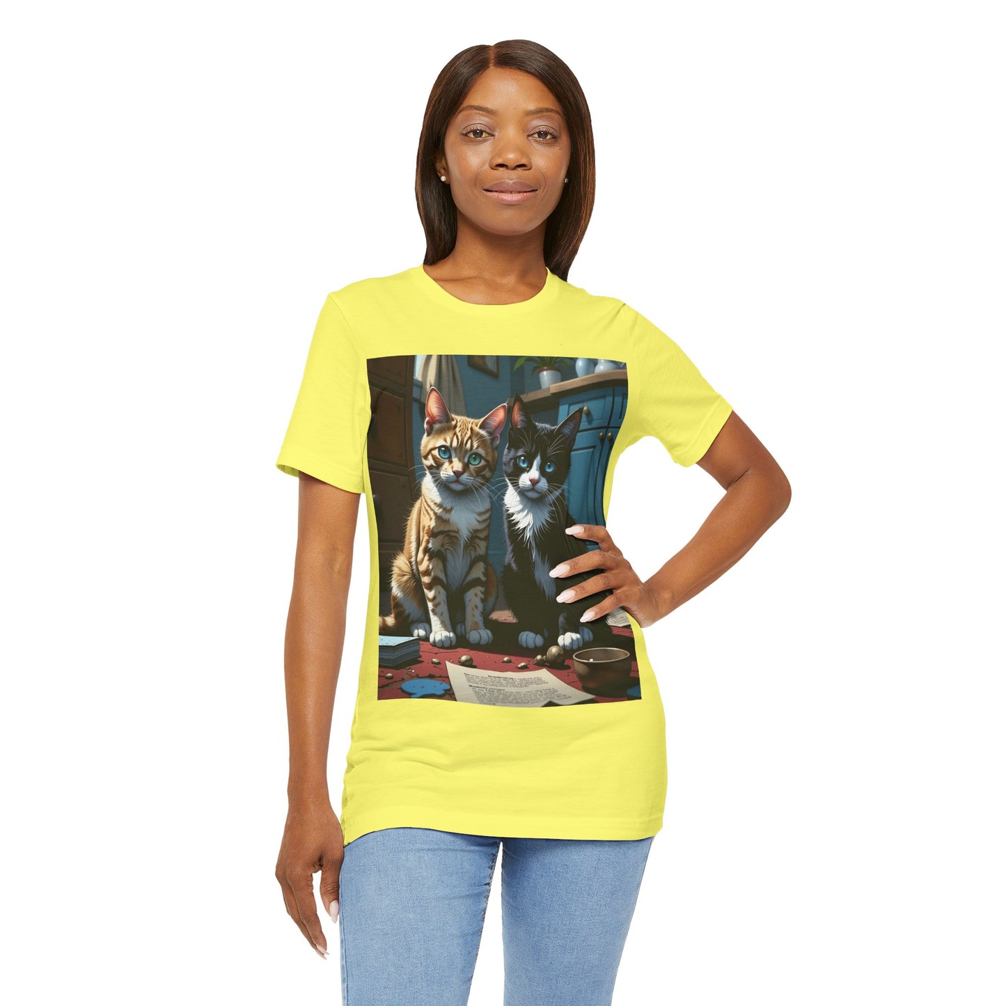 Adorable Cat Lovers Tee style 1- Cute Cat Graphic Tee, Pet Lover Gift, Animal T-Shirt, Birthdays, Cat Enthusiasts, Everyday Wear