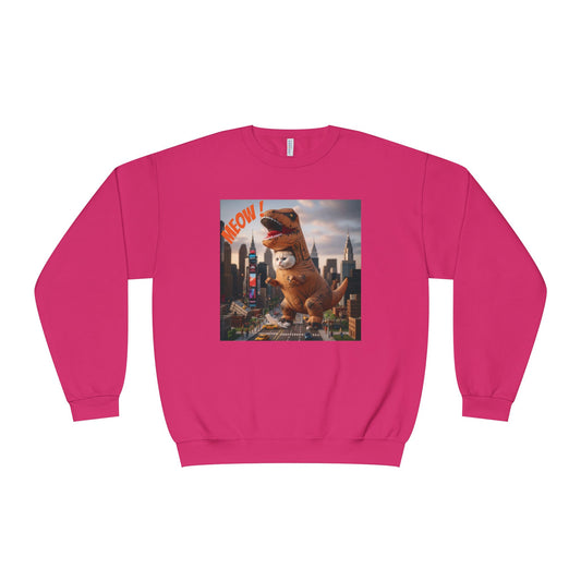 Tyrannosaurus Cat in city Unisex NuBlend Sweatshirt style 1