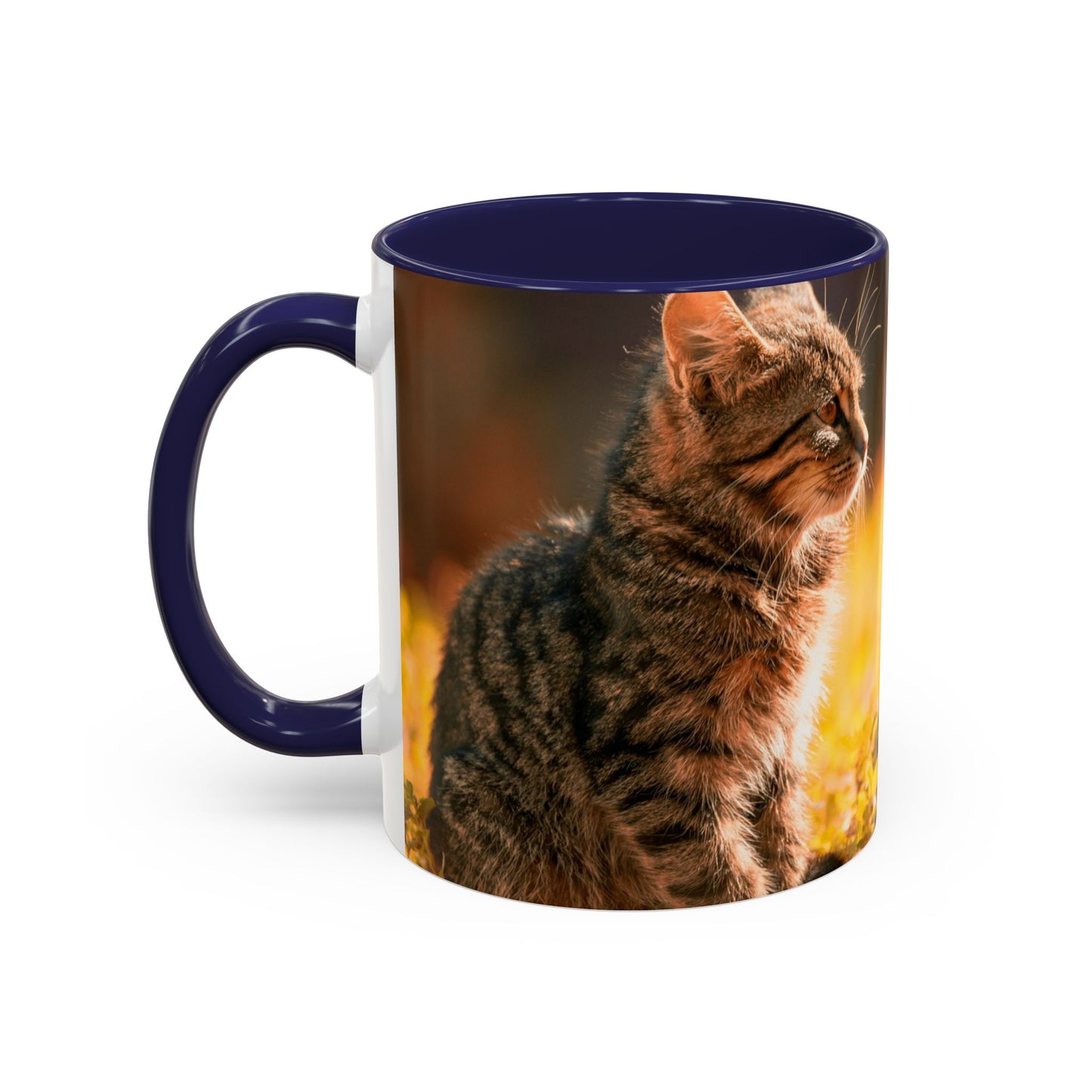 Golden Autumn Cat Coffee Mug - Cute Cat Mug, Nature Lover Gift, Cozy Kitchen Decor, Fall Drinkware, Cat Lover Gift