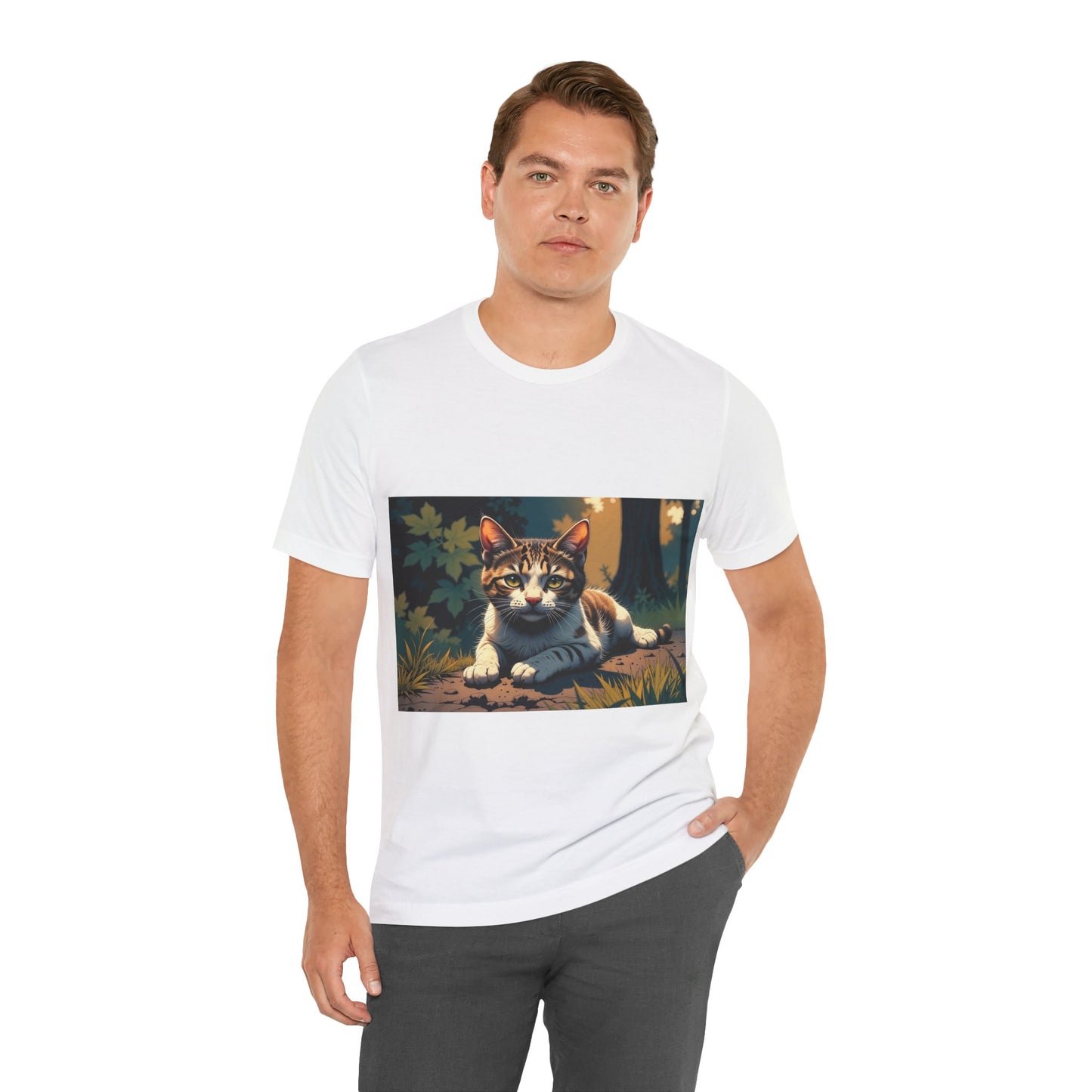 Cool Cat Graphic Tee style 2 - Unisex Jersey Short Sleeve Tee, Cat Lover Gift, Cute Cat T-Shirt, Casual Wear, Pet Owner Apparel