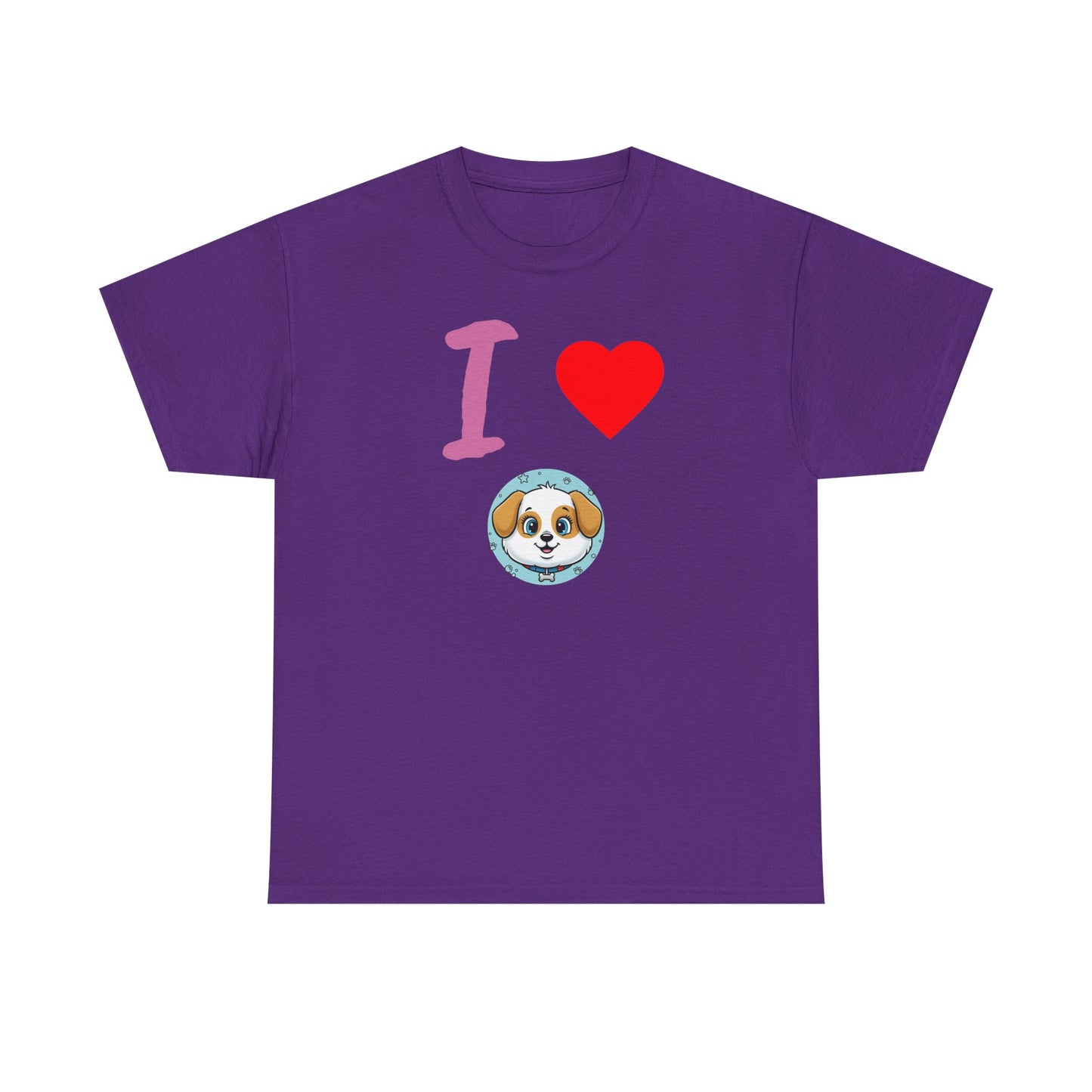 I Love Dogs in Love Unisex Tee - Cute Dog T-Shirt for Pet Lovers, Dog Owners, Sports Enthusiasts, Gifts for Animal Lovers, Casual Everyday Wear