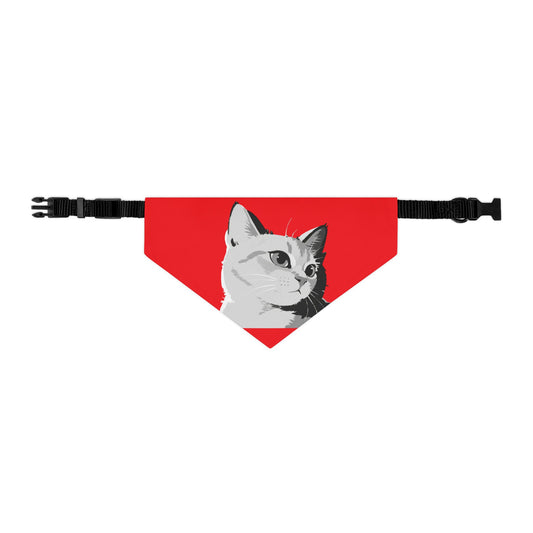 Cat head Bandana Collar Cats and Dogs Accessory Red