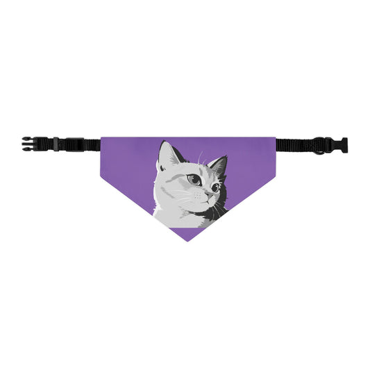 Cat head Bandana Collar Cats and Dogs Accessory Purple