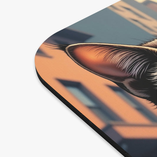 Cozy Cat in street Mouse Pad style 2