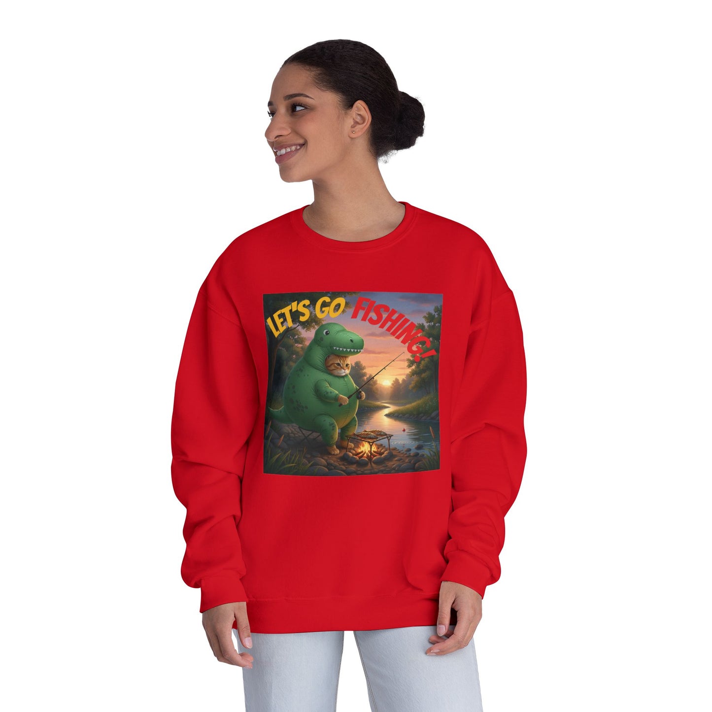 Crocodile Cat Fishing Unisex NuBlend Sweatshirt style 3
