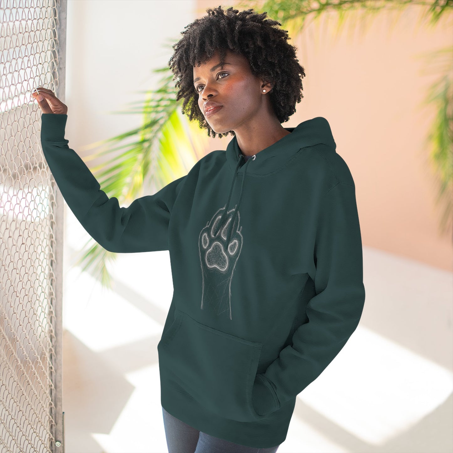 Cat Paw-Inspired Cozy Comfort Unisex Fleece Hoodie