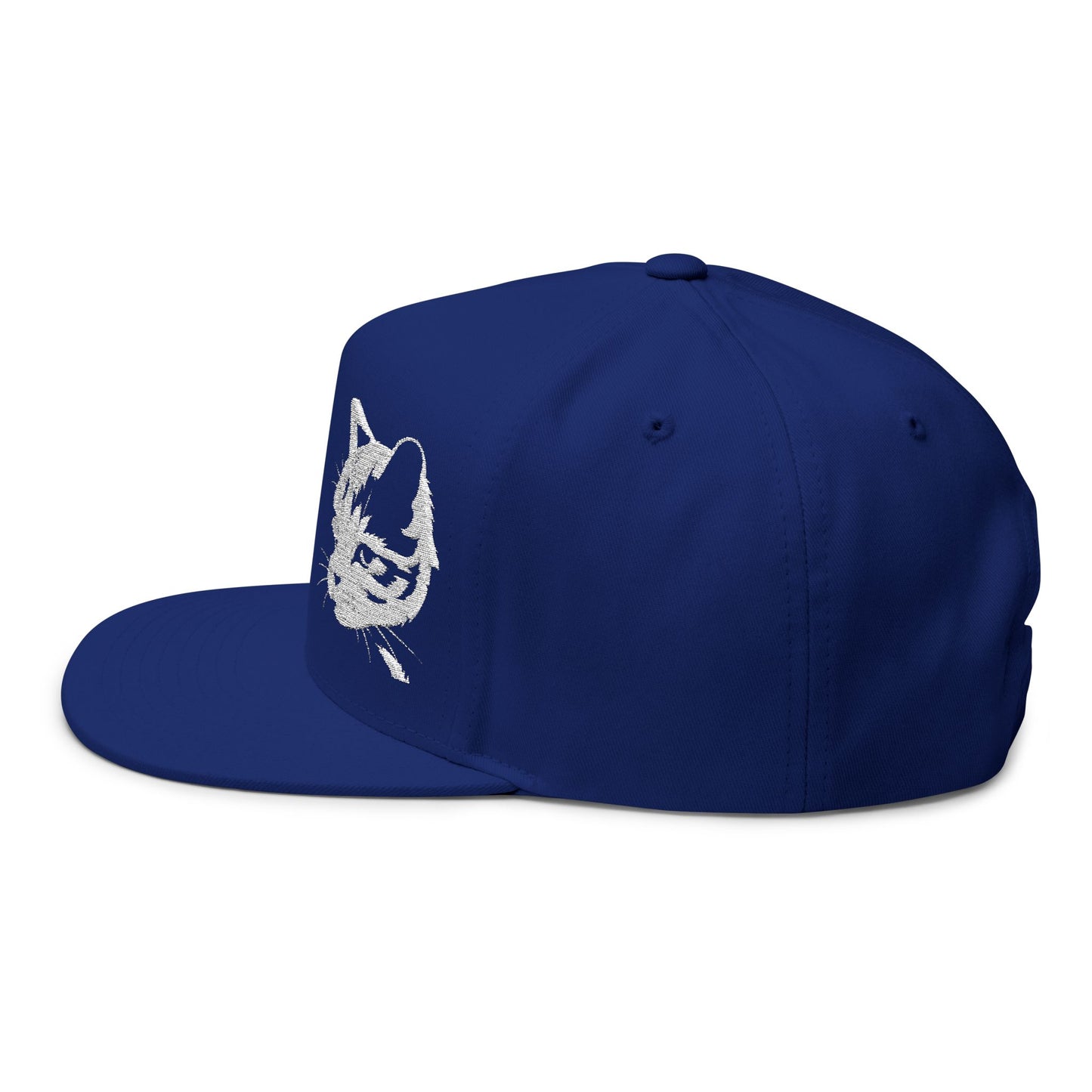 Cat Embroidered Flat Bill Cap style 1, Funny Cat Hat, Adjustable Snapback, Gifts for Cat Lovers, Unique Cat Apparel