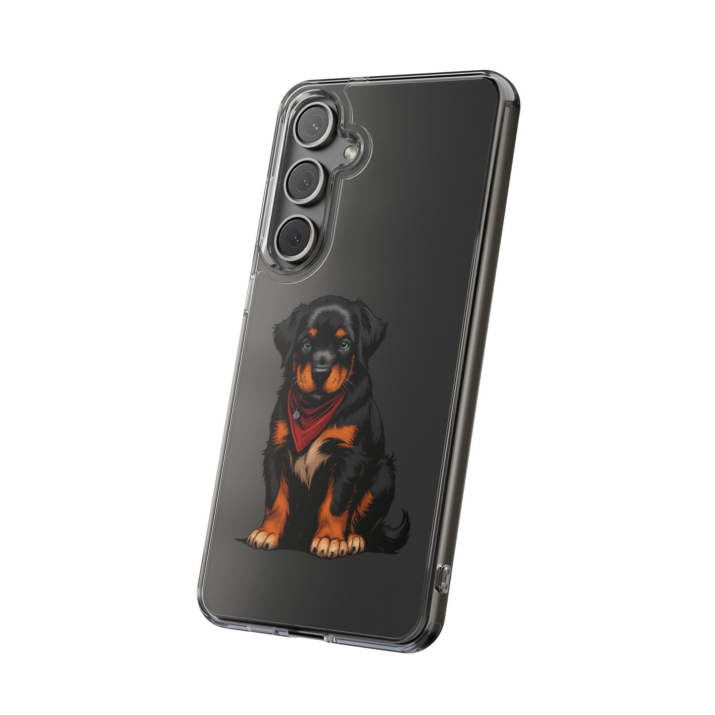 Rottweiler Dog Clear Phone Case, Impact-Resistant Phone Case, Dog Lover Gift, Pet Artwork, Cute Dog Accessory