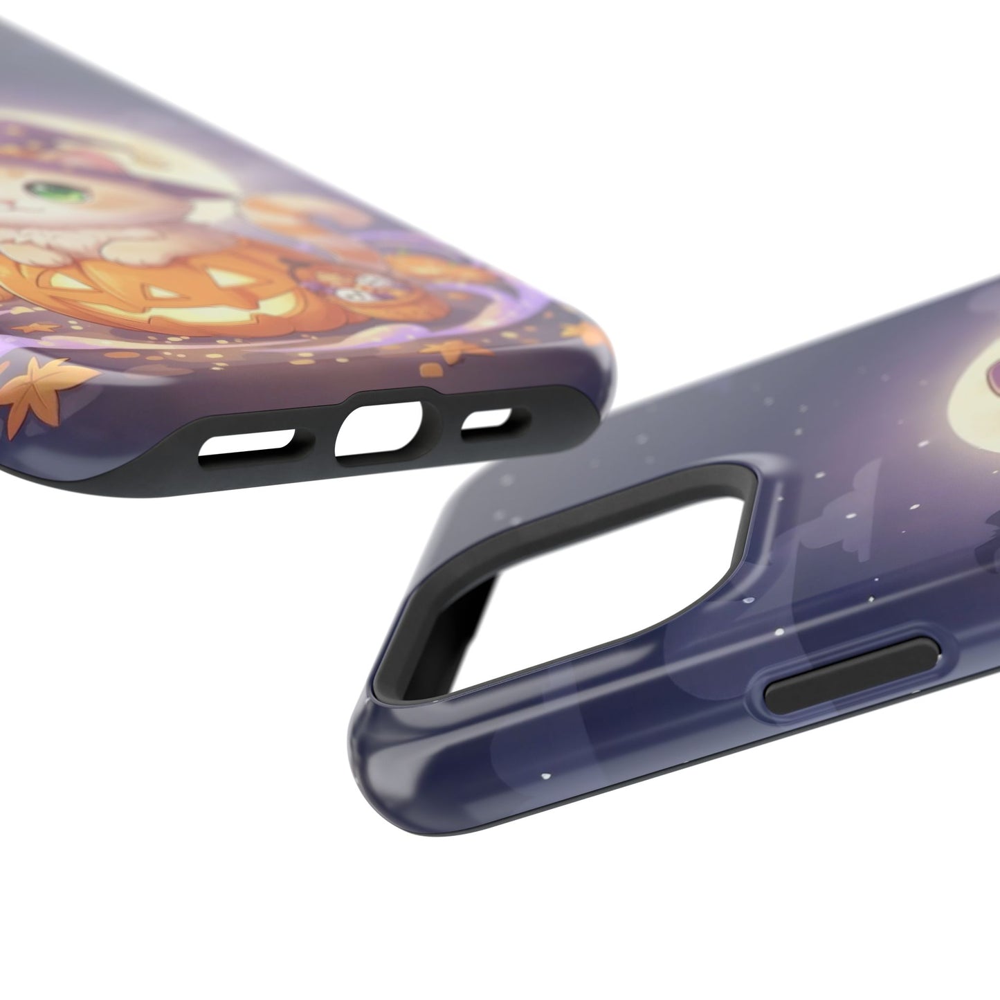 Halloween cute kitten anime style 4 Magnetic Phone Case, Cat Lover Gift, Impact-Resistant iPhone Case, Funny Pet Accessory, Unique Animal Design