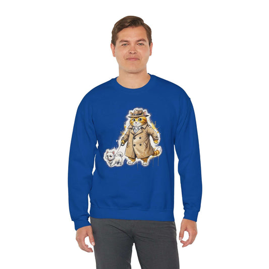 Watercolor Cat & Dog painting Unisex Crewneck Sweatshirt style 1