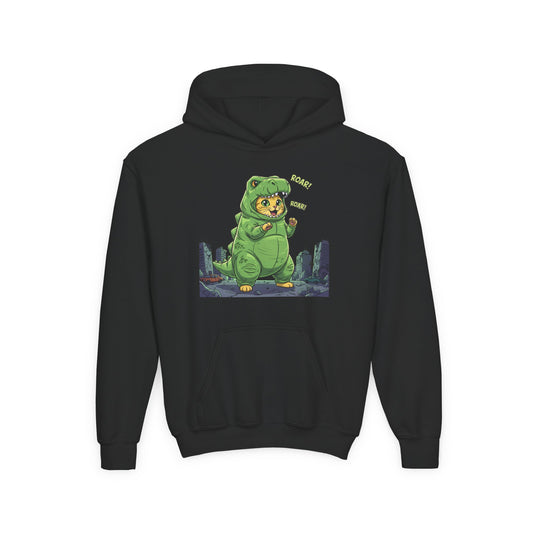 Cat cosplay Godzilla Unisex Kids Hoodie style 2