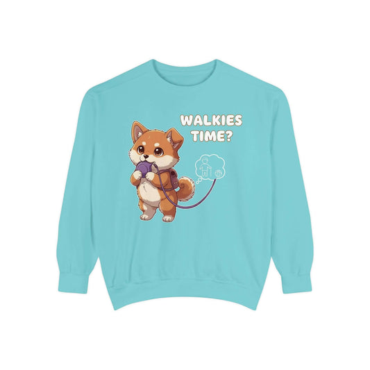 Cute Dog Walk Time Graphic Unisex Crewneck Sweatshirt style 3