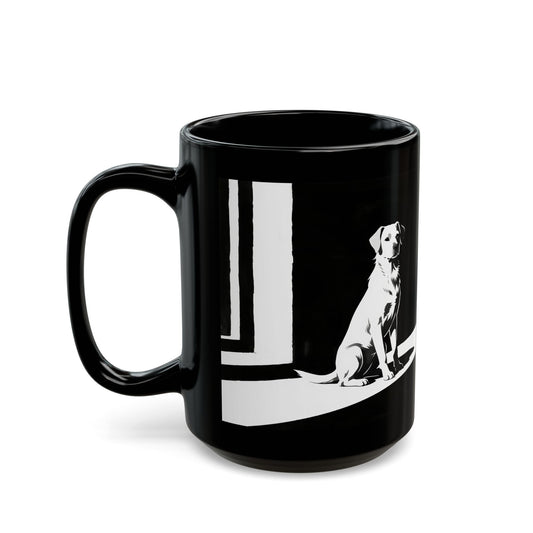 Stylish Dog Black Minimalist Style Coffee Mug 11oz 15oz