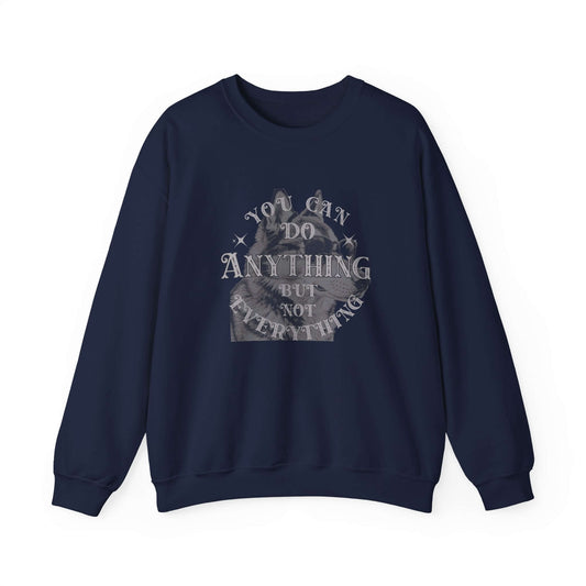 Cool dog graphic sweatshirt featuring a motivational quote and stylish design.
