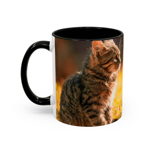 Golden Autumn Cat Photo Coffee Mug 11oz 15oz