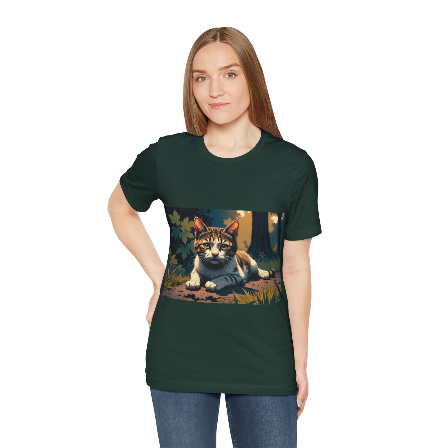 Cool Cat Graphic Tee style 2 - Unisex Jersey Short Sleeve Tee, Cat Lover Gift, Cute Cat T-Shirt, Casual Wear, Pet Owner Apparel