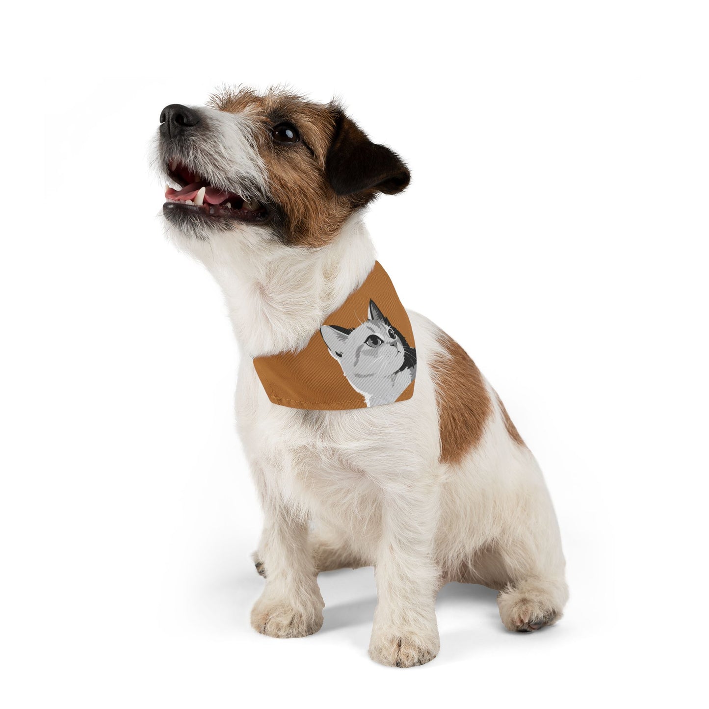 Brown Cat head Bandana Collar for Cats and Dogs, Cute Pet Accessory, Cat Fashion, Cat Gift, Playful Pet Gear