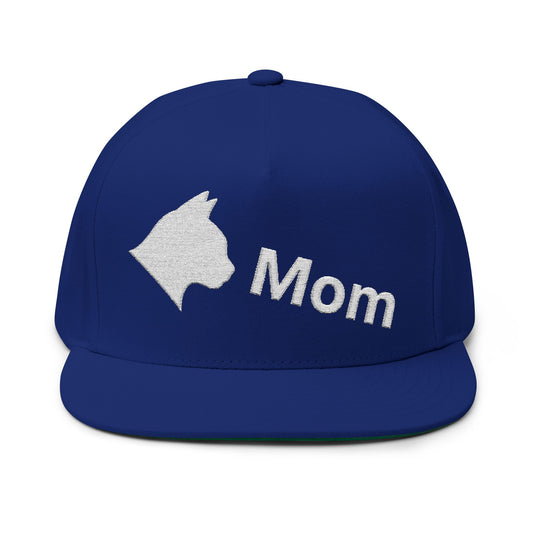 Stylish Embroidered Cat Mom Flat Bill Cap style 3