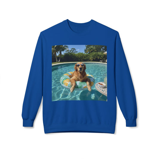 Swimming Pool Vibes Graphic Dog Unisex Crewneck Sweatshirt