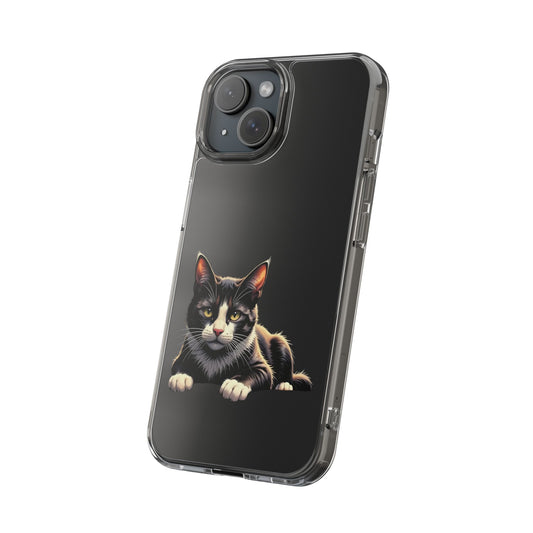 Durable Comic Cat iPhone Impact-Resistant Clear Case