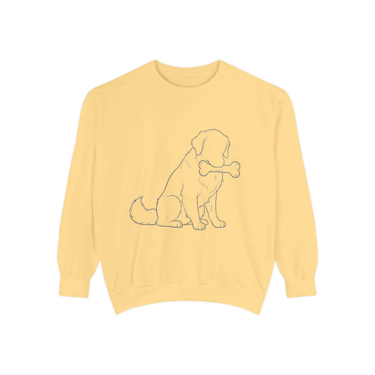 Sitting Dog Shadow Cozy Graphic Unisex Crewneck Sweatshirt style 1