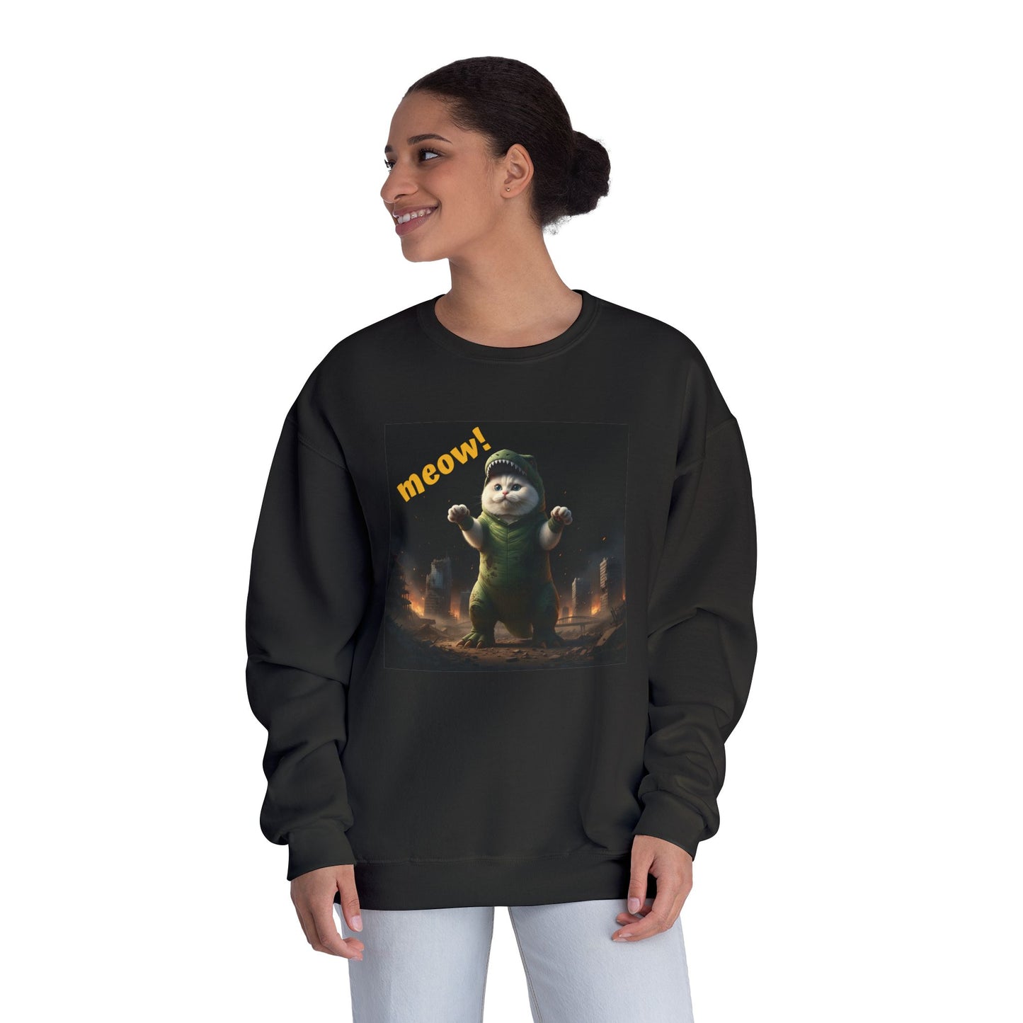 Cat-zilla style 1 Unisex NuBlend Crewneck Sweatshirt