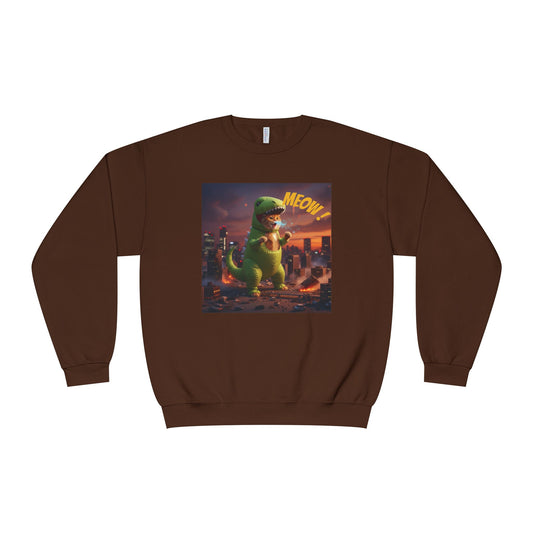 Tyrannosaurus Cat in city Unisex NuBlend Sweatshirt style 2
