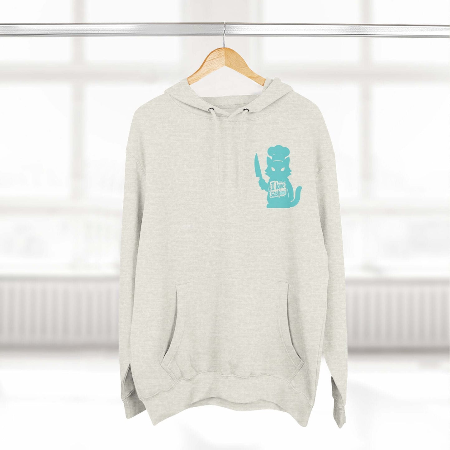 Cat Love Sashimi Graphic Unisex Fleece Hoodie