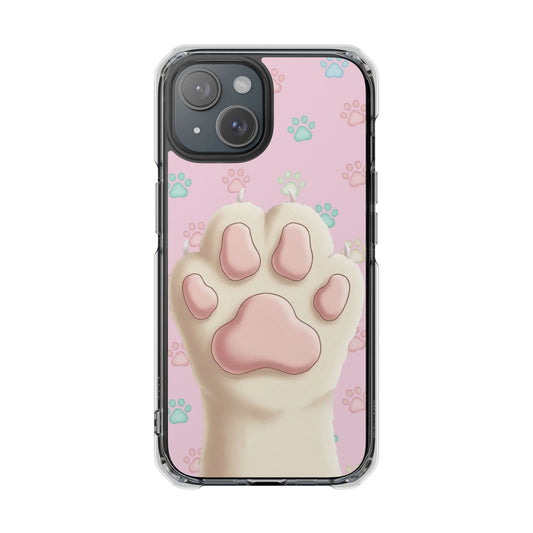 Colorful Cat Paw Print Magnetic Case for iPhone 16 series