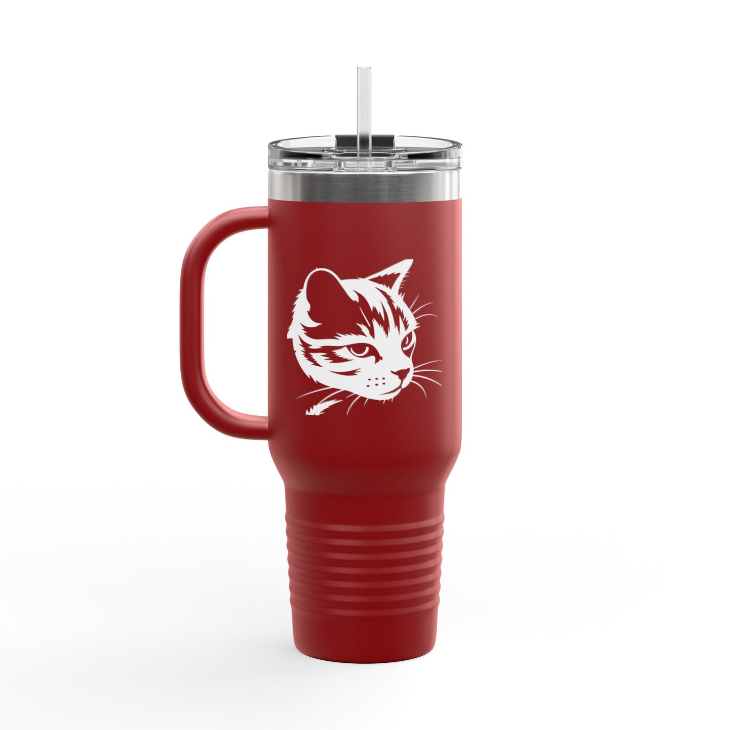 Cat Lover's Insulated Travel Mug, 40oz - Perfect for Coffee, Tea, Gifts for Pet Owners, Cat-Themed Drinkware, Valentine's Day, Birthday