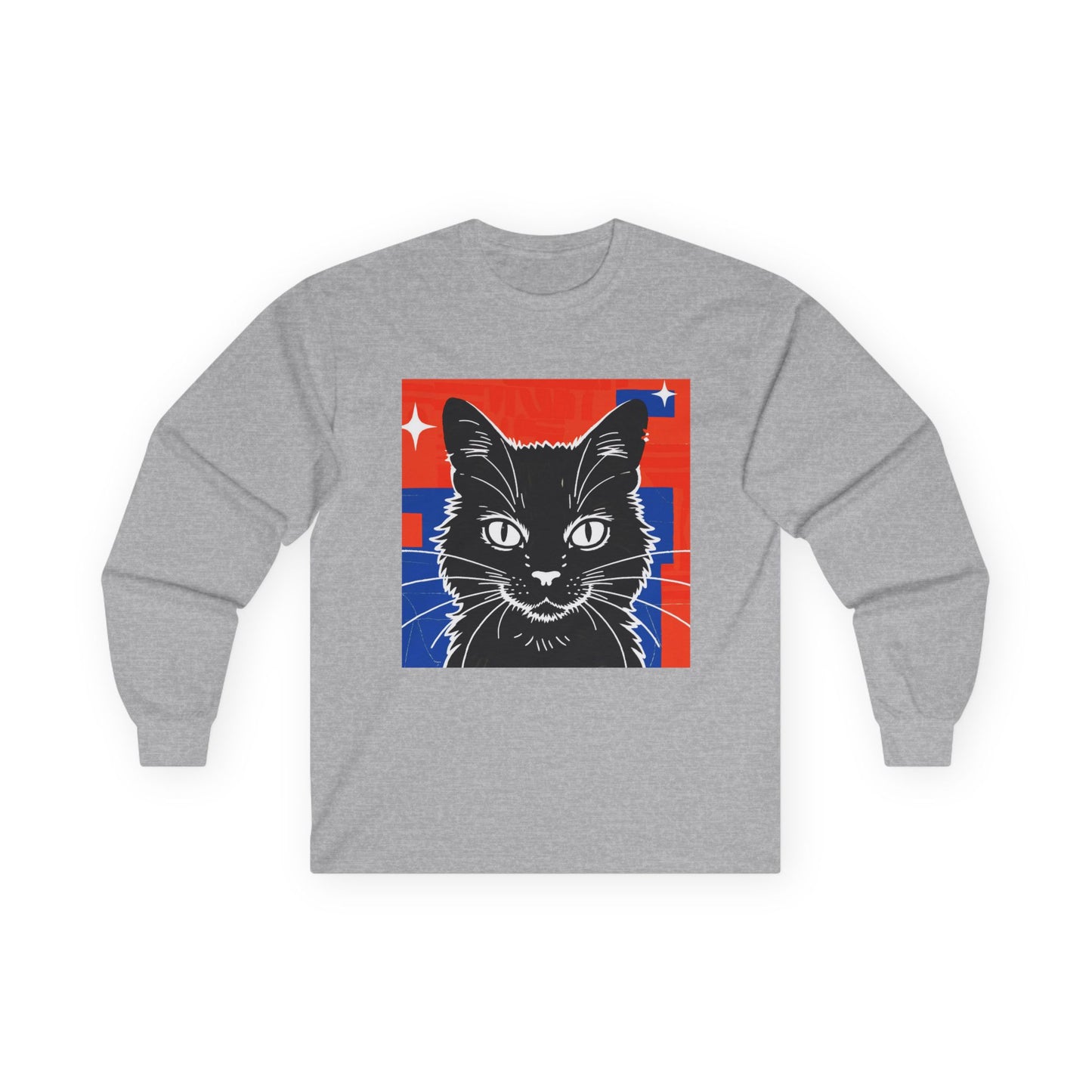Vintage Cat Graphic Long Sleeve Tee style 1, Perfect for Cat Lovers, Cozy Casual Wear, Gift for Pet Parents, Unisex Apparel