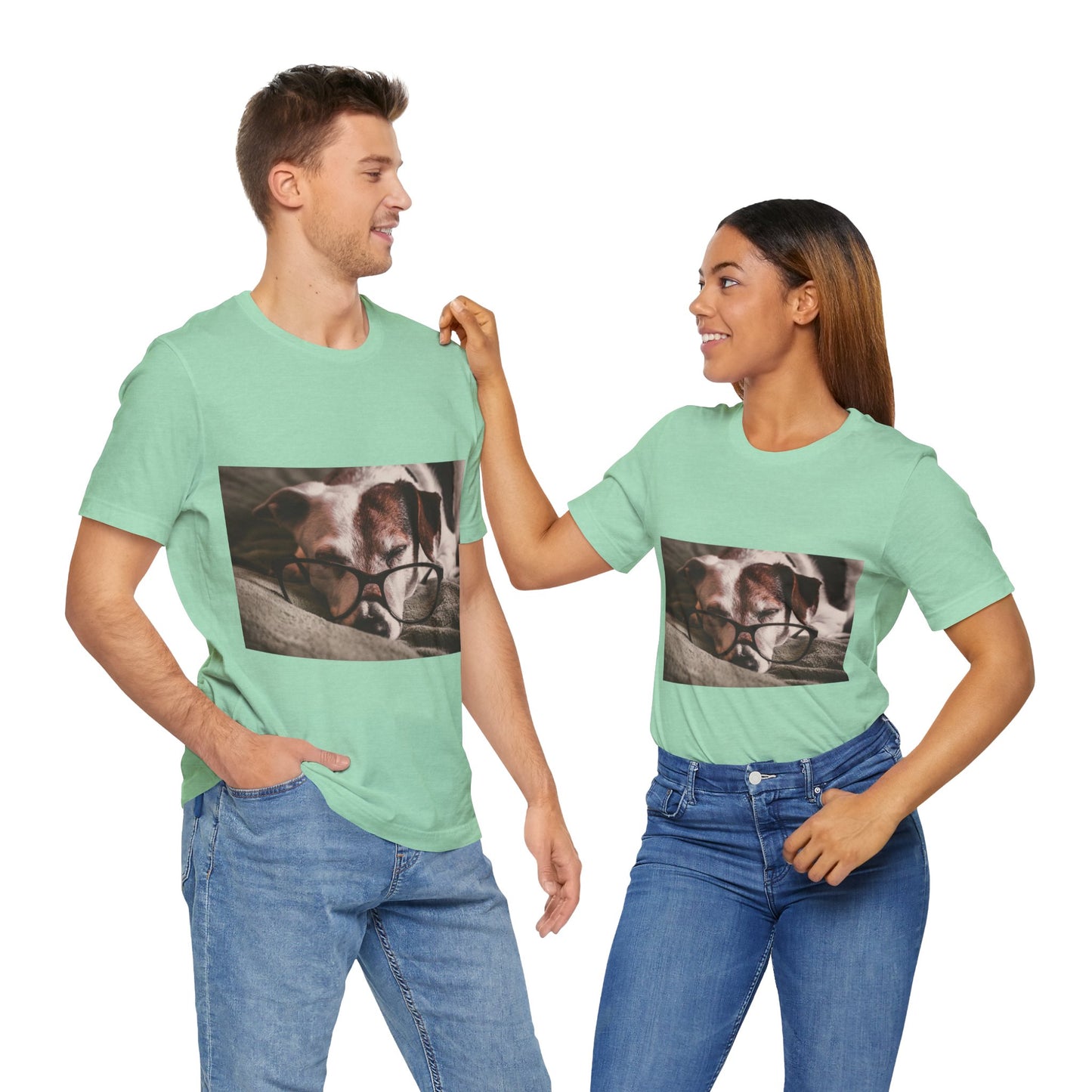 Dog wear glasses - Unisex Jersey Short Sleeve Tee