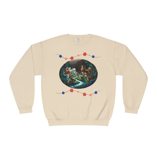 Cats & Dogs Happy Garden Unisex NuBlend Crewneck Sweatshirt style 1