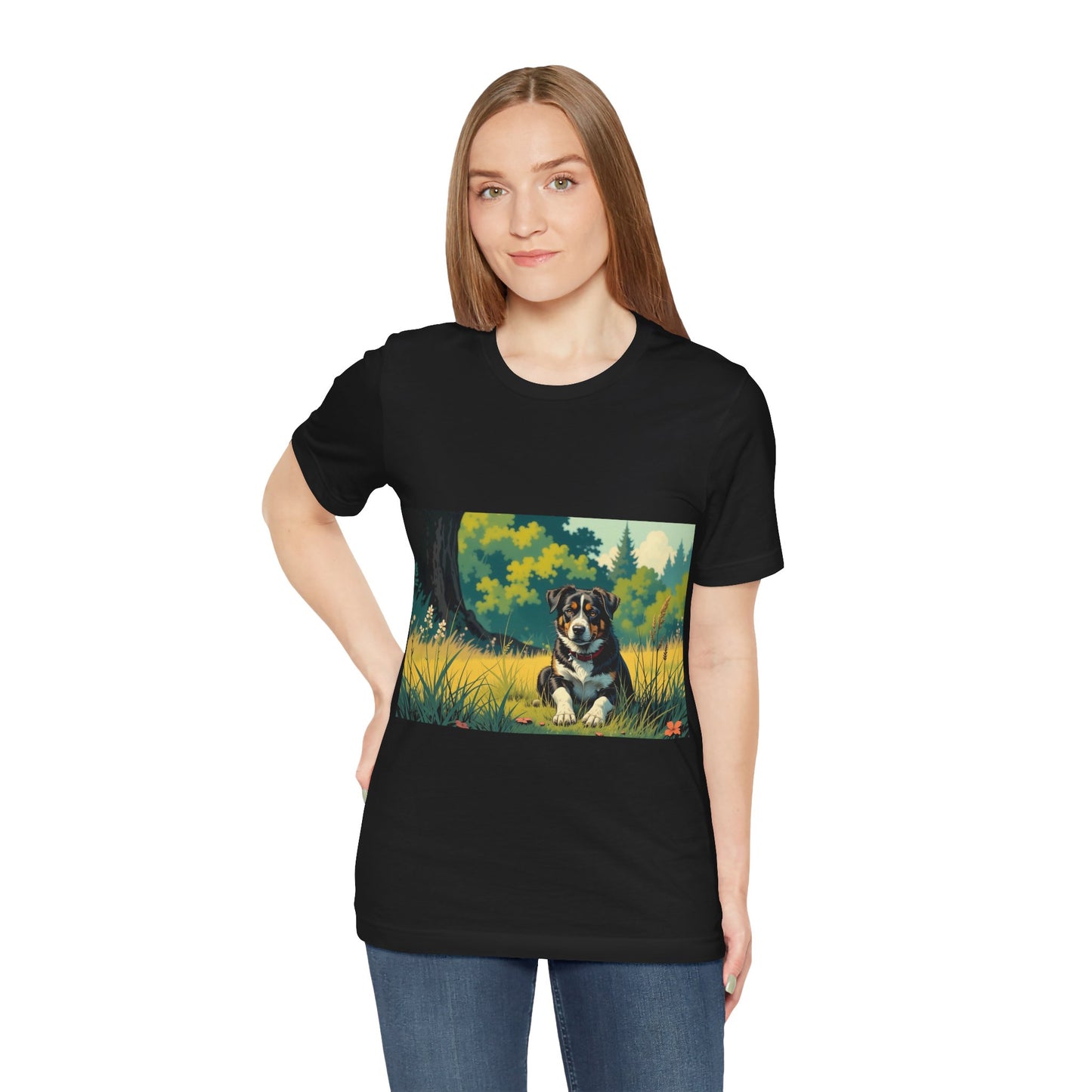 Adorable Dog comic style 2 Unisex Soft Tee | Cute Dog Lover's Shirt, Animal Graphic T-Shirt, Pet Themed Gift, Casual Wear