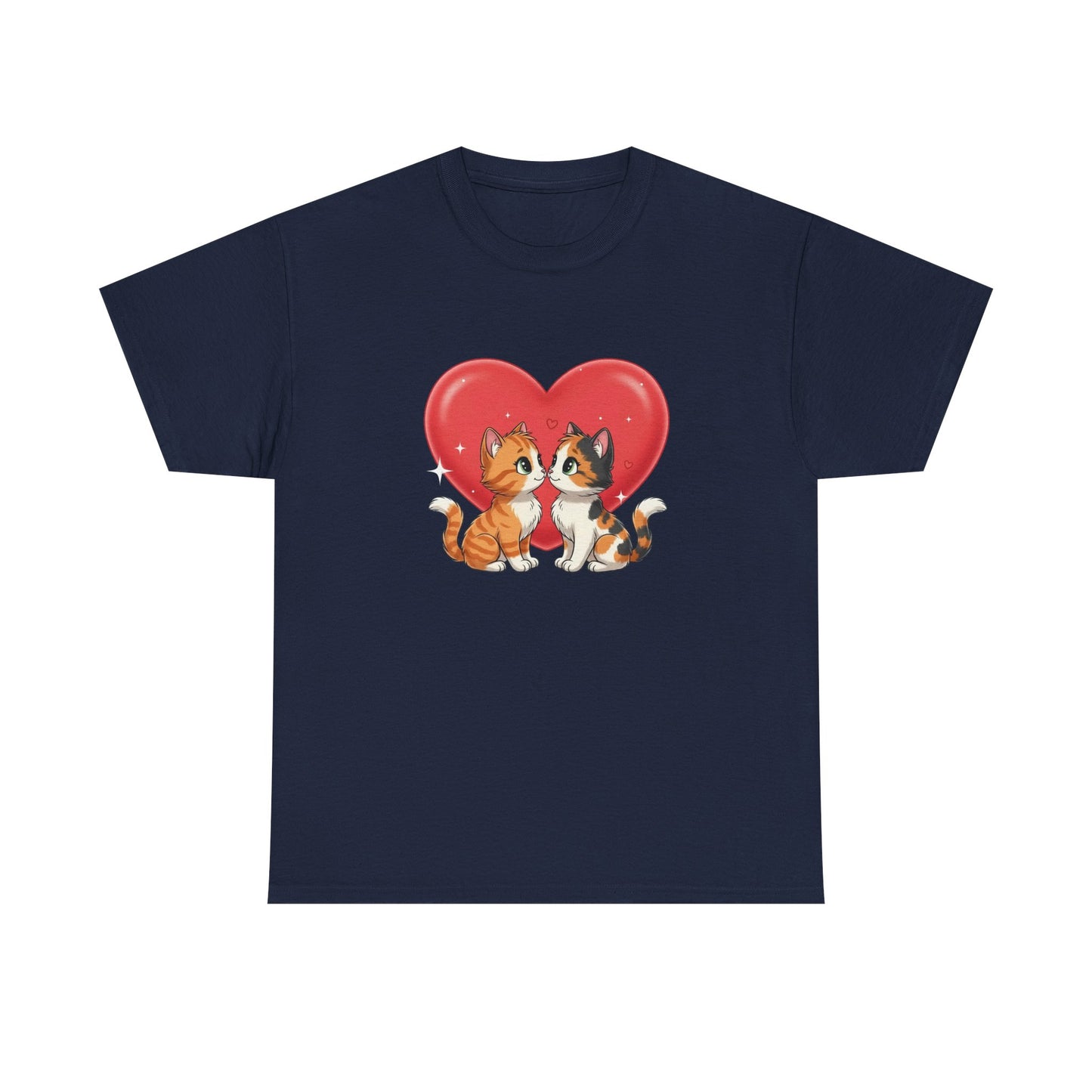 Cats in Love Unisex Tee - Cute Cat T-Shirt for Pet Lovers, Cat Owners, Sports Enthusiasts, Gifts for Animal Lovers, Casual Everyday Wear