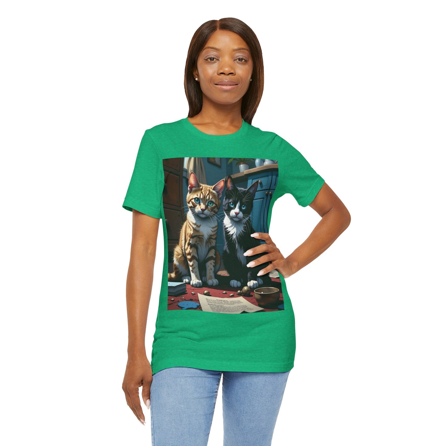 Adorable Cat Lovers Tee style 1- Cute Cat Graphic Tee, Pet Lover Gift, Animal T-Shirt, Birthdays, Cat Enthusiasts, Everyday Wear