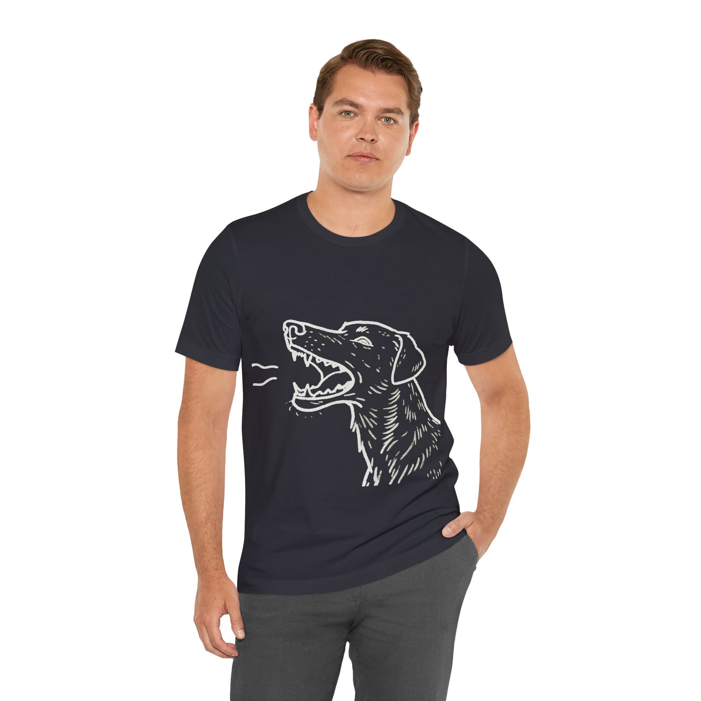 Dog Lover's Unisex Short Sleeve Tee outlined style 1 | Pet Enthusiast Shirt, Gift for Dog Lovers, Animal Lovers Apparel, Casual Wear, Fun Dog Graphic T-Shirt