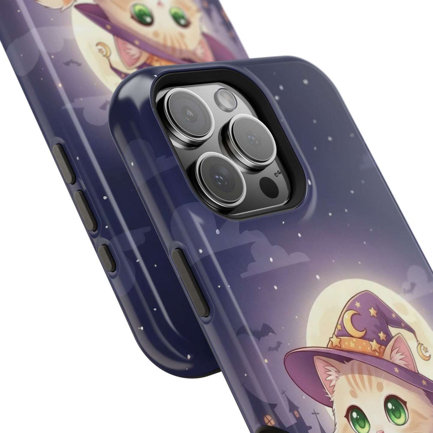 Halloween cute kitten anime style 4 Magnetic Phone Case, Cat Lover Gift, Impact-Resistant iPhone Case, Funny Pet Accessory, Unique Animal Design