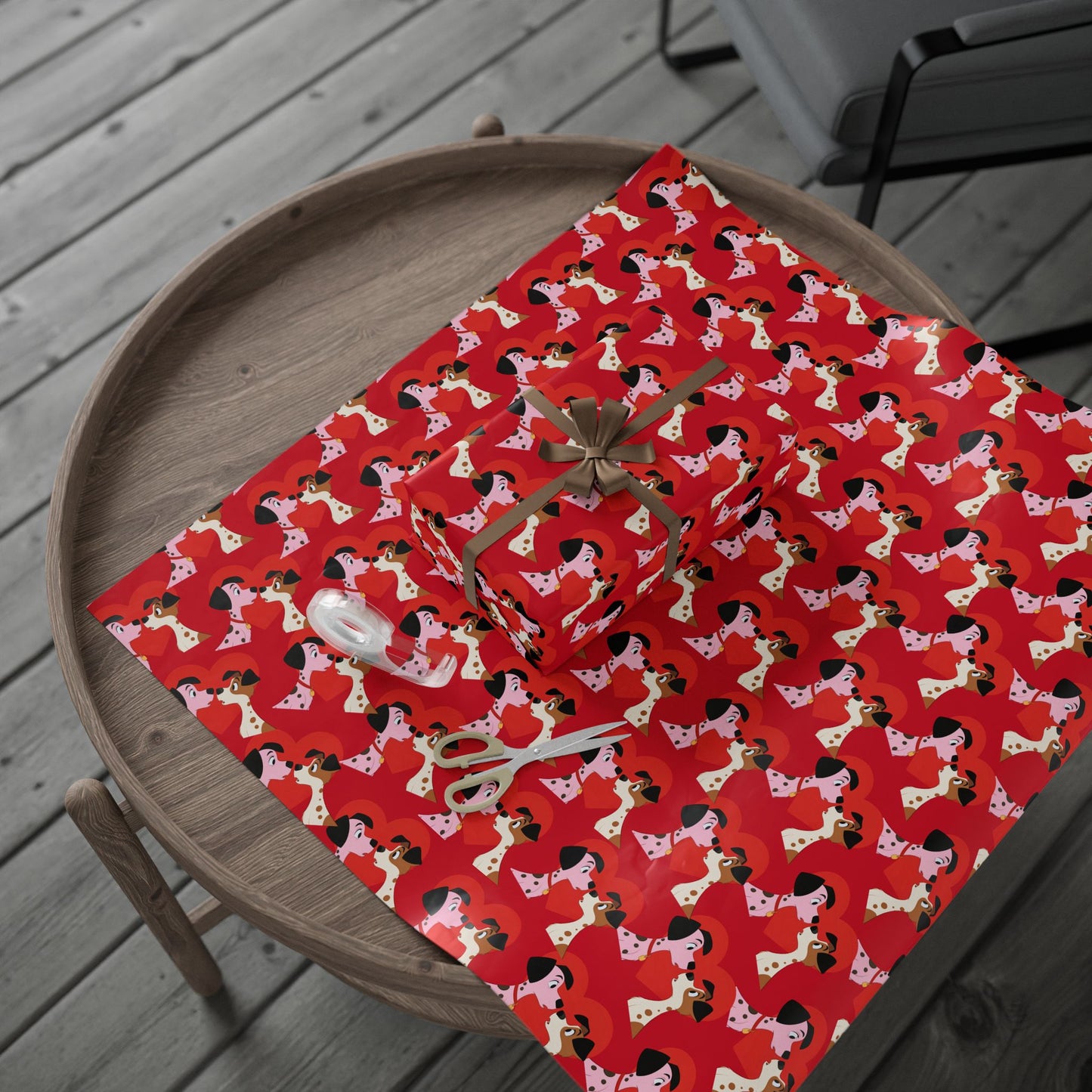 Dogs in Love Red Themed Wrapping Paper | Gift Wrap for Dog Lovers, Birthday, Holidays, Parties, Special Occasions, Pet Themed Gifts