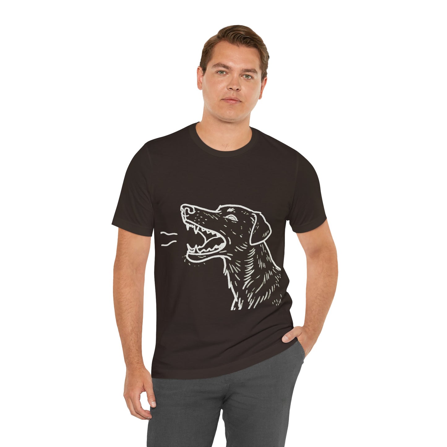 Dog Lover's Unisex Short Sleeve Tee outlined style 1 | Pet Enthusiast Shirt, Gift for Dog Lovers, Animal Lovers Apparel, Casual Wear, Fun Dog Graphic T-Shirt