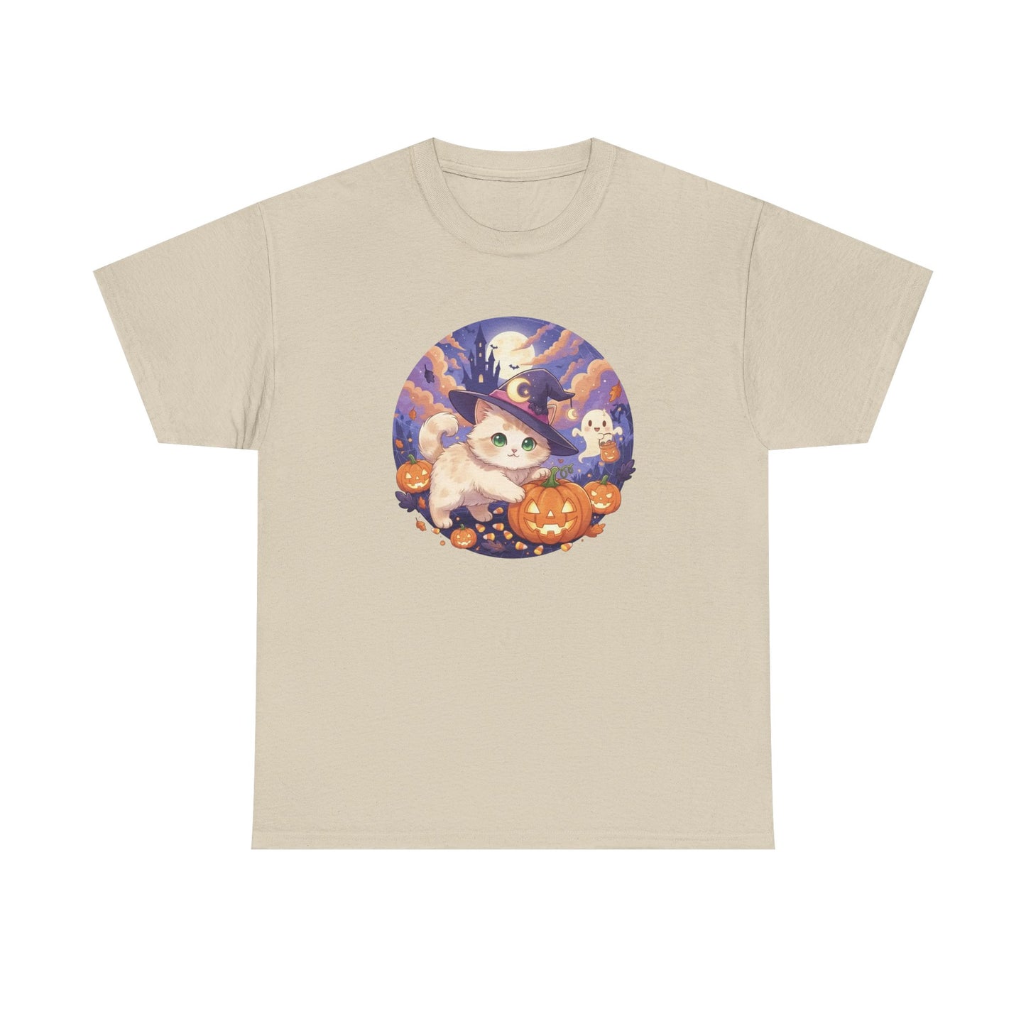 Halloween cute kitten anime style 1 Unisex Tee - Cute Cat T-Shirt for Pet Lovers, Cat Owners, Sports Enthusiasts, Gifts for Animal Lovers, Casual Everyday Wear