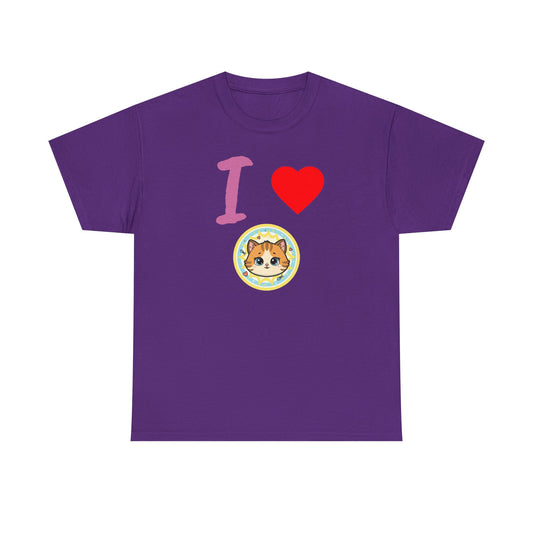 I Love Cats Unisex Heavy Cotton T-Shirt Casual Everyday Wear